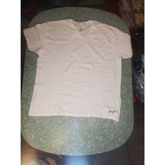 Sean John White V Neck T Shirt Sz XL6 oz - Picture 2 of 2